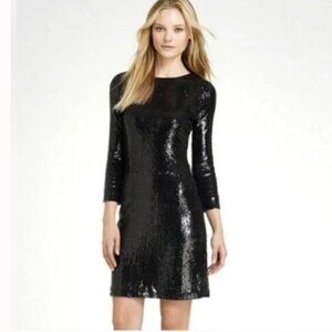 Classic Retro Tory Burch Black Sequin Mini Dress - size M